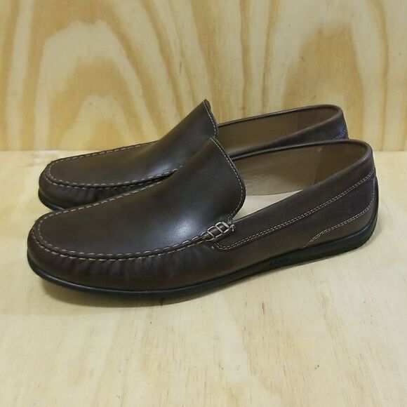 Ecco Classic Moc Coffee Antic Calf Mens Size 13 - Picture 2 of 11